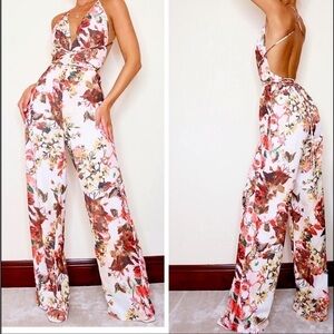 PrettLittleThing floral jumpsuit